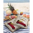 thumbnail image 3 of Outdoor Throw Pillow Cover Farmhouse Old Red Truck with Sunflowers Waterproof Cushion Covers 2 Pack Old Newspapers Pillow Cases Home Decoration for Patio Garden Couch Sofa, 3 of 6