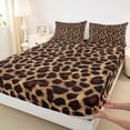 thumbnail image 4 of Erosebridal Old Fashion Cheetah Print Bed Sheets 4pcs For Teens Adults,Abstract Animal Print King Sheets, 4 of 5