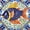 Orange/Blue, variant on Mi Alma Fish Blue Orange Tile Stickers - Removable Vinyl 4x4, 24 pcs