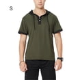 thumbnail image 1 of Camiseta de manga corta con capucha y sudadera para hombre, camiseta, verde militar, negro, S Speravity AP002510-01, 1 of 6