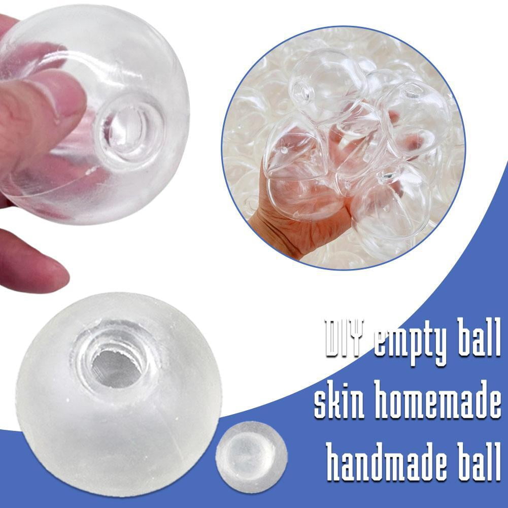 10 PCS DIY Empty Squishies Balloon Skins, 6cm Clear Elastic Rubber for Homemade Stress Balls, Fillable Sensory Toy Kit, Slow Rising DIY Craft