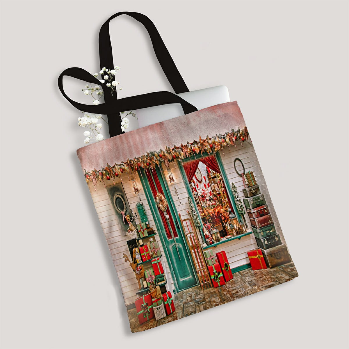 reusable grocery bags christmas