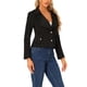 thumbnail image 4 of Chaquetas de ante sintético para mujer Inspire Chic, con solapa, estilo moto, color negro, talla S, 4 of 5