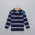 thumbnail image 2 of HCNTES Boys Polo Shirt Boys Long Sleeve Polo Shirts Collar Shirt Rugby Button Down Shirt for Kids Boy(Navy,7-8 Years), 2 of 4
