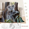 thumbnail image 5 of Koala Blanket Soft Cozy Warm Throw Blanket for Couch, Plush Fuzzy Flannel Fleece Blankets for Sofa, Grey Animals Modern Art Forest Bed Blankets Lightweight Gifts for Women, 50"x80", 5 of 9