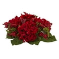 thumbnail image 1 of Nearly Natural Décoration de Candelage Hortensia & Baies, Rouge, 1 of 2