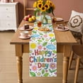 thumbnail image 2 of Children's Day Table Runner 70 Inches, Cartoon Cute Sun Nature Flowers Leaf Bed Runner Dresser Scarves Tabletop for Indoor Outdoor Parties/Ceremony/Banquet, 13" x 70", 2 of 9