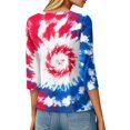 thumbnail image 5 of Independence Day Womens Tops Three Quarter Sleeve Shirt USA Patriotic Flag Graphic Print Top, 5 of 6