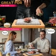 thumbnail image 4 of NutriChef Sizzle Hot Cooking Stone Grill with Bamboo Platter, Tabletop Granite Stone Grill with Non-Slip Handles, Adjustable Temperature Control, 550°F Max Heat - Perfect for Meats and Vegetables, 4 of 7