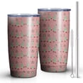 thumbnail image 2 of 20oz Tumblers Pink Christmas Tree Pattern Stainless Steel Vacuum Insulated Double Wall Travel Tumbler Cups Mug with Lid and Straw,Cleaning Brush for Cold & Hot Drinks, 2 of 7
