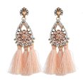 thumbnail image 1 of Pendientes de borlas de diamantes de imitación de flores para mujer y niña, joyería de gota (#8), 1 of 2