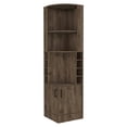 thumbnail image 2 of FM FURNITURE Seattle Bar Cabinet with 2 Doors Engineered Wood Dark Brown, 2 of 6