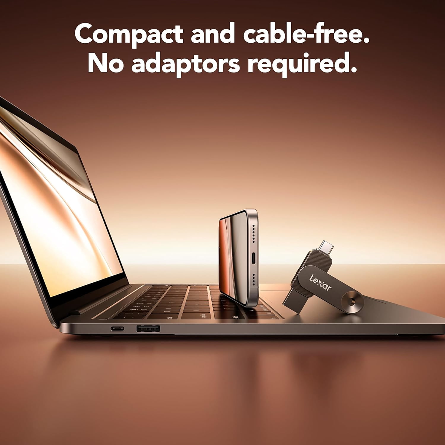 Lexar JumpDrive D500 USB 3.2 Gen 1 Solid-State Dual Drive with USB-C and USB-A Connectors, 256 GB