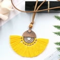 thumbnail image 6 of SmartBy Bohemian Ethnic Style Sweater Necklace Alloy Fan Shaped Cotton Thread Tassel Women Necklace Jewelry Accessories, 6 of 8