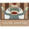 Sock Monkey Red Invitations, 8pk