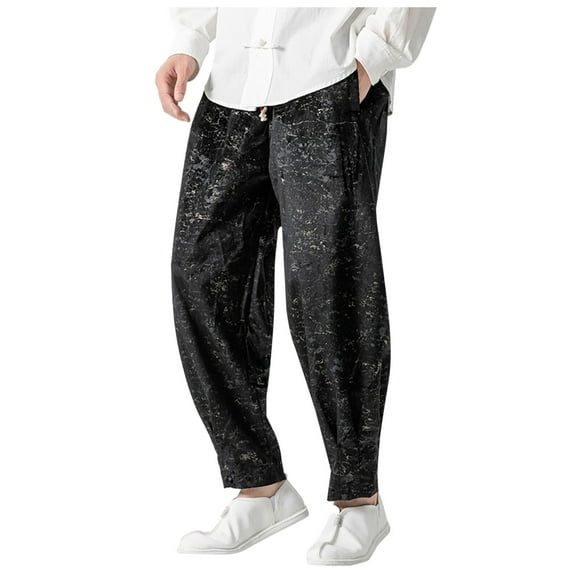 JHLZHS Grey Sweatpants Men Slim Fit 2024 New Winter Men's Loose Casual Fashion Thick Pants Romper Pants Mens Dress Pants Expandable Waist Pleated