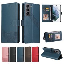 Wallet Case for Samsung Galaxy S21 FE 5G, Magnetic Closure Leather Case Flip Folio Kickstand ID Money Credit Card Holder Pocket Phone Case Cover For Samsung Galaxy S21 FE,Blue
