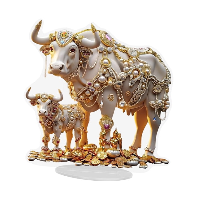 Decoración de mesa de vacas acrílicas, letrero plano 2D, decoración de mesa de vacas atractiva y única para de navideña