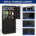 thumbnail image 5 of AUHUP 4 Doors Garage Storage Cabinets with 3 Adjustable Shelves, 71"H Locking Steel Storage Cabinet for Home Office, Garage,Warehouse,Workshop (Black), 5 of 8
