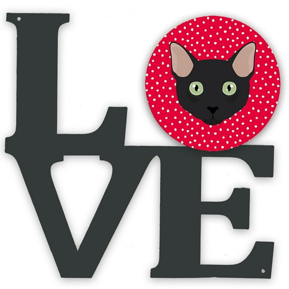 Mandalay Cat Love Metal Wall Artwork LOVE Red