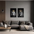 thumbnail image 4 of ZHONGYUTONG Lion and Lioness Canvas Wall Art 2 Pieces Lion King with Gold Crown Poster Prints Wild Animal Pictures Black and White Artwork Office Decor (11.00" x 14.00" x 2PCS), 4 of 6