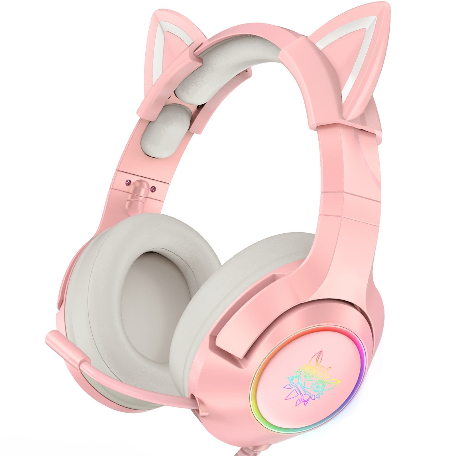 Randolph K9- Pink Cat Ears Cute Girl Gaming Headset with Microphone Noise Reduction RGB Wired Headset, Other