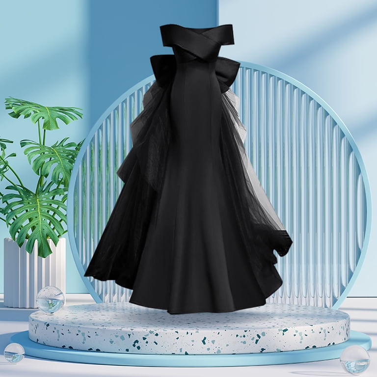 Siilsaa Womens Semi Formal Dresses Formal Dress Elegant Evening Long Black  Dress for Women Party V Neck High Slit Wedding Guest Dress Black,L -  Walmart.com