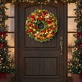 thumbnail image 5 of Yucurem 15.7" Christmas Wreath with 40 LED Lights, Artificial Merry Christmas Wreath with Pine Cones Dried Lemon Pieces for Xmas Winter Porch Fireplace Window Door Decor, 5 of 8