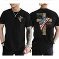 thumbnail image 2 of Stand for the Flag, Kneel for the Cross T-Shirt – Patriotic Christian Graphic Tee, 2 of 6