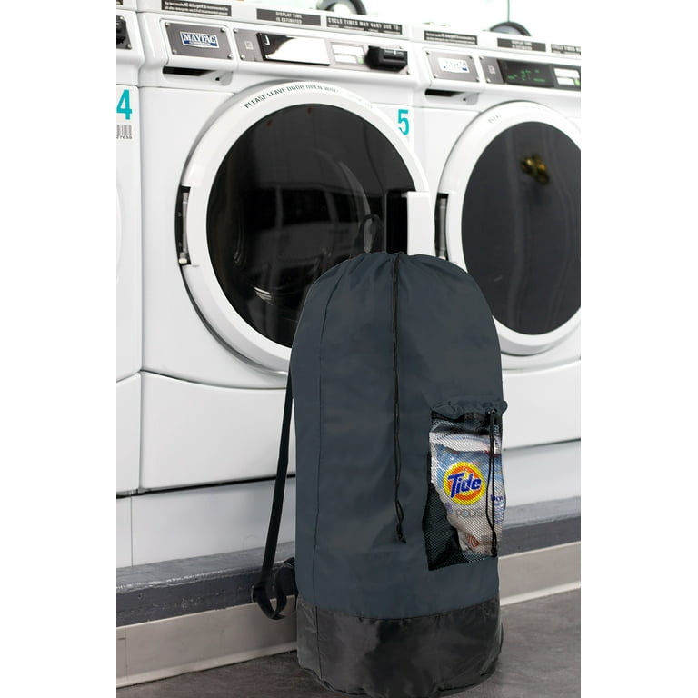 Trailmaker, Unisex Heavy Duty Portable Laundry Bag Backpack with Straps for laundry, Dorm, Travel, Hotels, Gym - Black Trailmaker, Unisex Heavy Duty Portable Laundry Bag Backpack with Straps for laundry, Dorm, Travel, Hotels, Gym - Black