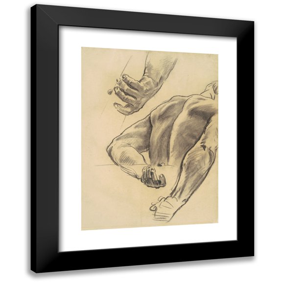 John Singer Sargent 11x14 Black Modern Framed Museum Art Print Titled - Studies for ‘Judgment’ (1903-1916)