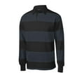 thumbnail image 5 of Sport-Tek Classic Long Sleeve Rugby Polo-2XL (Black/ Graphite Grey), 5 of 6