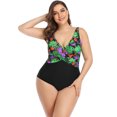 thumbnail image 2 of Beach Party Women's Plus Size Slimming Surplice One Piece Swimsuit, 2 of 7