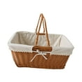 thumbnail image 2 of Cesta de picnic de ratán sintético, cesta de almacenamiento, cesta decorativa tejida con asa, cesta de picnic ligera, cesta de frutas para , Style E Estilo E, 2 of 8