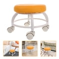 thumbnail image 4 of Rotating Low Stool With Wheels Rolling Stool Pedicure Spa Chair Pu Cushioned Massage Stools orange Rolling Beauty Stool For Nail Chair And Shoe Changing, 4 of 8