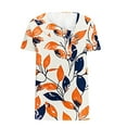 thumbnail image 4 of Yuwull Summer Tops Going Out Tops For Women Women'S V-Neck Fashion Printed Button Short Sleeved Shirt T-Shirt Short Sleeved V-Neck Top/Shirt Summer Tops For Women On ClearanceL, 4 of 5
