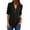 9#Black, variant on RQYYD Women's V Neck Chiffon Blouse Half Zip up Tunic Shirts 3/4 Roll Sleeve Tops Work Casual Solid Color T Shirts