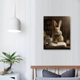 thumbnail image 3 of WERPE  Cute Rabbit Bathroom Wall Art - Farmhouse Style Animals Bathroom Wall Decor Black and White Canvas Wall Art Ready To Hang for Living Room,Bedroom,Bathroom Decor  12x16 in, 3 of 4