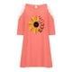thumbnail image 4 of Vestido casual de verano con hombros descubiertos y manga corta con encaje y estampado Forgive para mujer Pompotops  ghjkhdj14527, 4 of 8