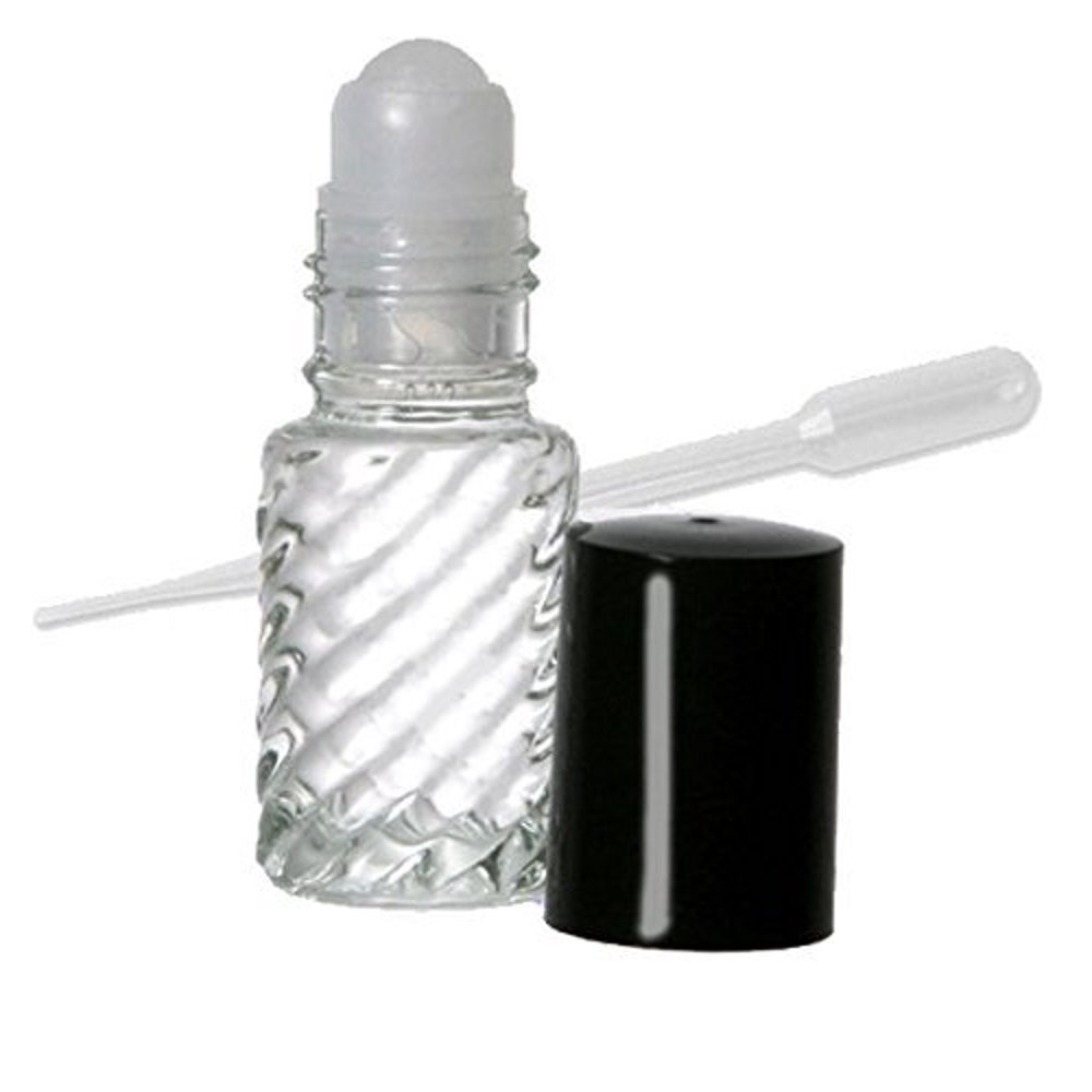 Grand Parfums Empty Clear Swirl Rollon Dram Glass Bottles Essential