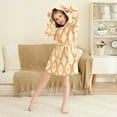 thumbnail image 3 of FORMRS Niños Bathrobe Unisex Hooded Robe Soft Plush Pajamas Sleepwear, Size 4-6T, Orange Circle, 3 of 7