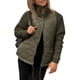 thumbnail image 1 of Chaqueta de Invierno para Mujer, Cálida, de Punto, con Retazos, Acolchada, Informal, de Cuello Alto, Larga y Cremallera Verde XXL, 1 of 7