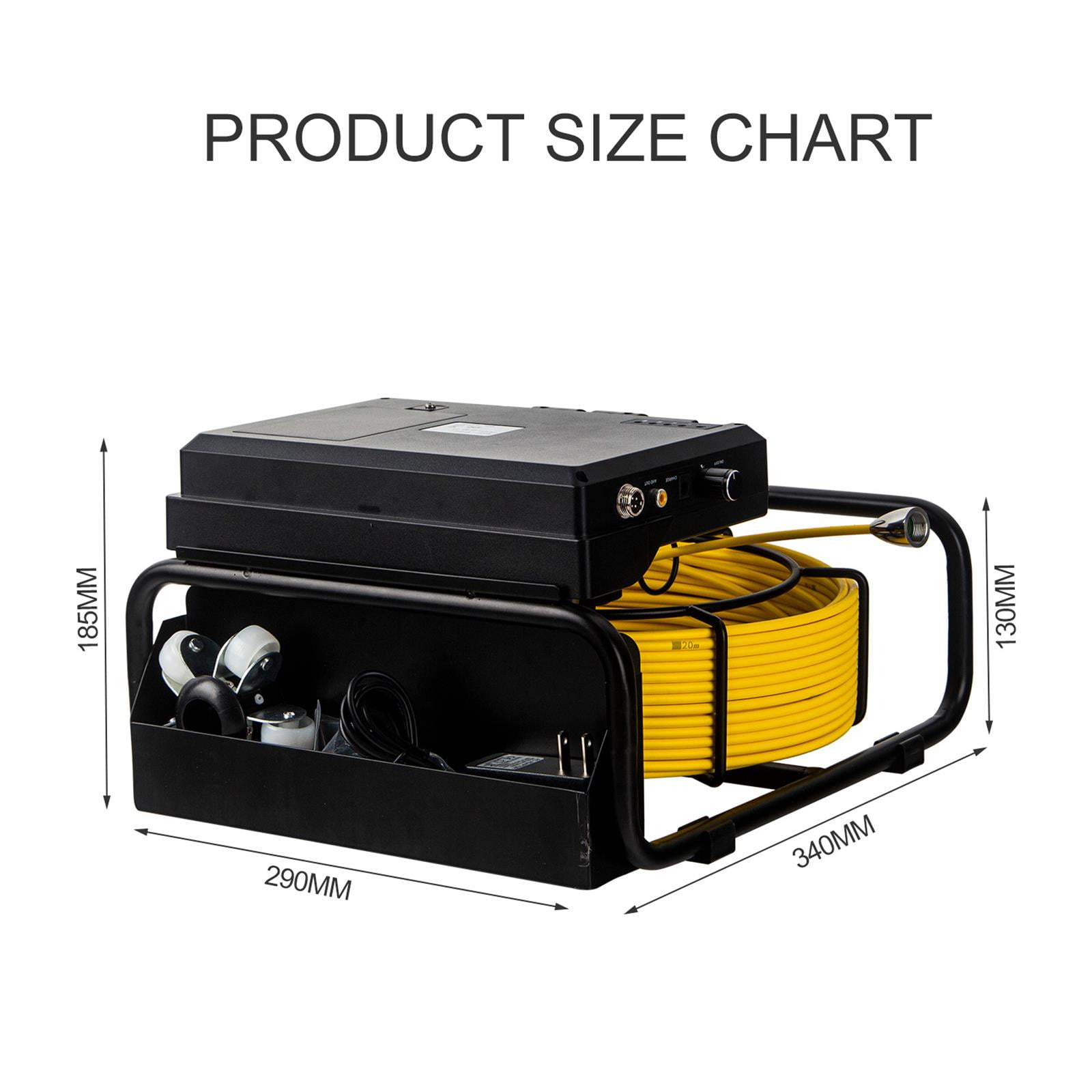 Eccomum Borescope, 9”Industrial  Camera with Light,1080P  Inspection Camera,IP68 Waterproof Snake Camera with 12 LED Lights,Scope Camera for Home/Pipe/Automotive(65.6FT/ 98.4FT/164FT)