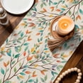 thumbnail image 3 of Teal Orange Eucalyptus Table Runner 70 Inches, Spring Botanical Leaves Bed Runner Dresser Scarves Tabletop for Indoor Outdoor Parties/Ceremony/Banquet, 13" x 70", 3 of 8