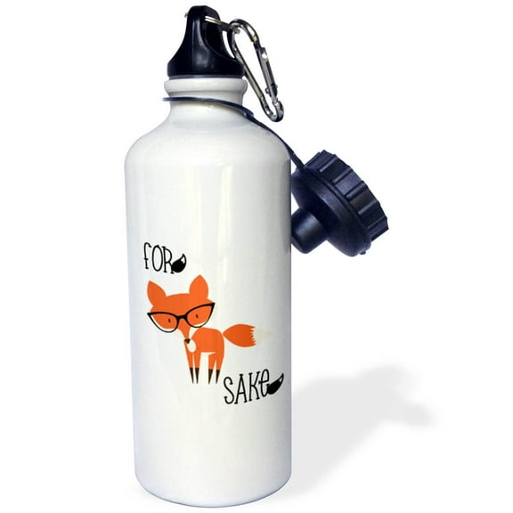 3dRose, For Fox Sake, Flip Straw 21oz Water Bottle