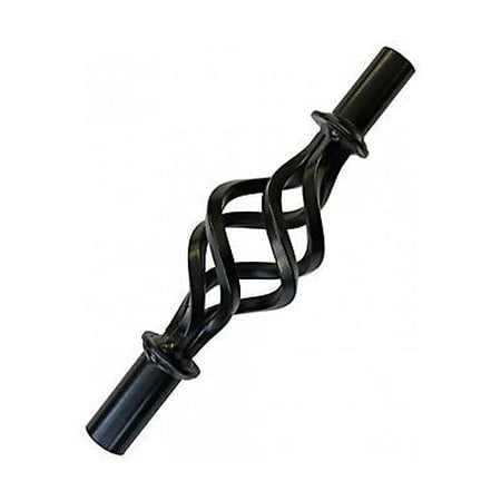 Raspberry Swirl Basket - Erva Decorative Iron Swirl Cage Basket & 9 in. Extension for Tubular Pole Garden