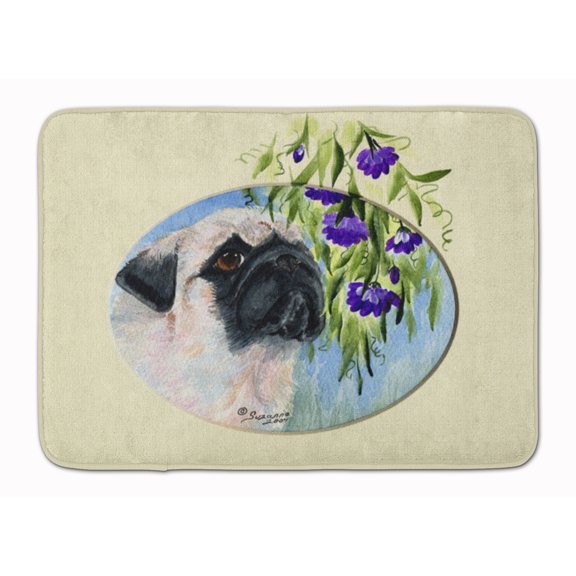 Carolines Treasures SS8064RUG Pug Machine Washable Memory Foam Mat 19 X 27" multicolor