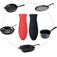 thumbnail image 3 of 2/1 funda de silicona para mango de sartén, aislante térmico, antideslizante, con clip para las orejas, para vaporera, cacerola, utensilios de cocina, color rojo, 1 unidad, 3 of 6