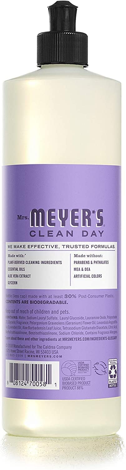 Mrs. Meyer's Spring Dish Soap 3 Scent Variety, 1 Lilac, 1 Mint, 1 Peony, 1 CT