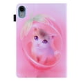 thumbnail image 7 of SaniMore Wallet Case for iPad 10th Generation 10.9" 2022, PU Leather Case Color Painting Shockproof TPU Shell Auto Wake/Sleep Card/Pen Holder Stand Anti-slip Strip Magnetic Case, Pink Cat, 7 of 7